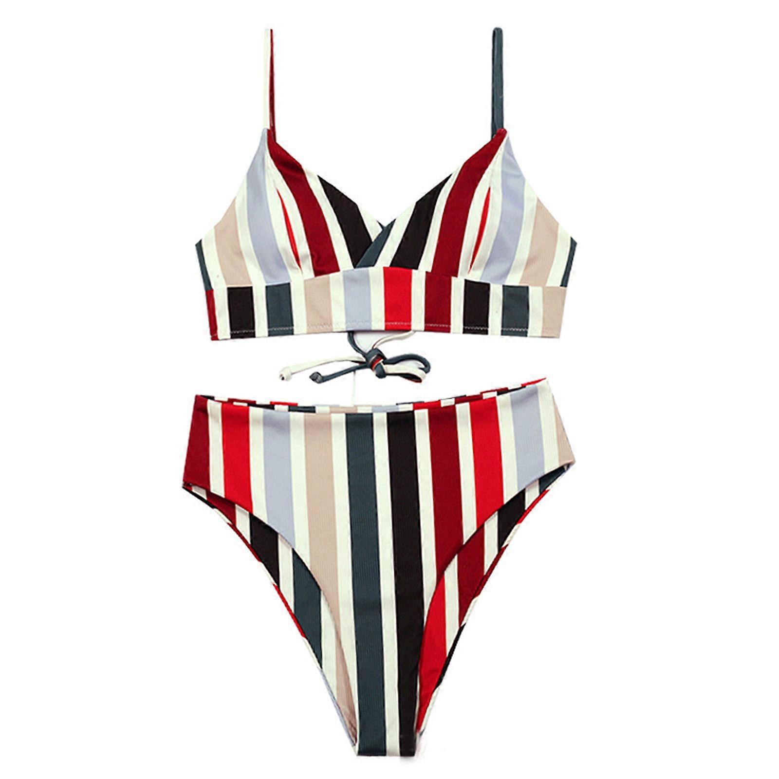 Femmes Taille Haute Bikini Ensemble Haute Deux Pièces Maillots De Bain Maillots De Bain Grande Performance S