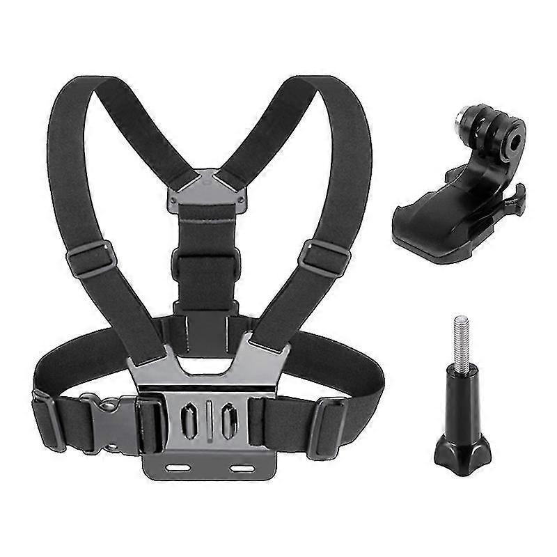 Black Chest Harness Compatible with GoPro Camera Mount for All Models