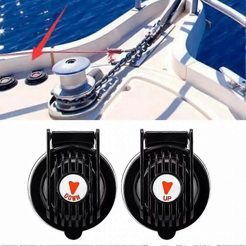 1 Pair Windlass Foot Switch for Marine Boats, Universal Remote Control Anchor Winch, Up Down Function, Black Color