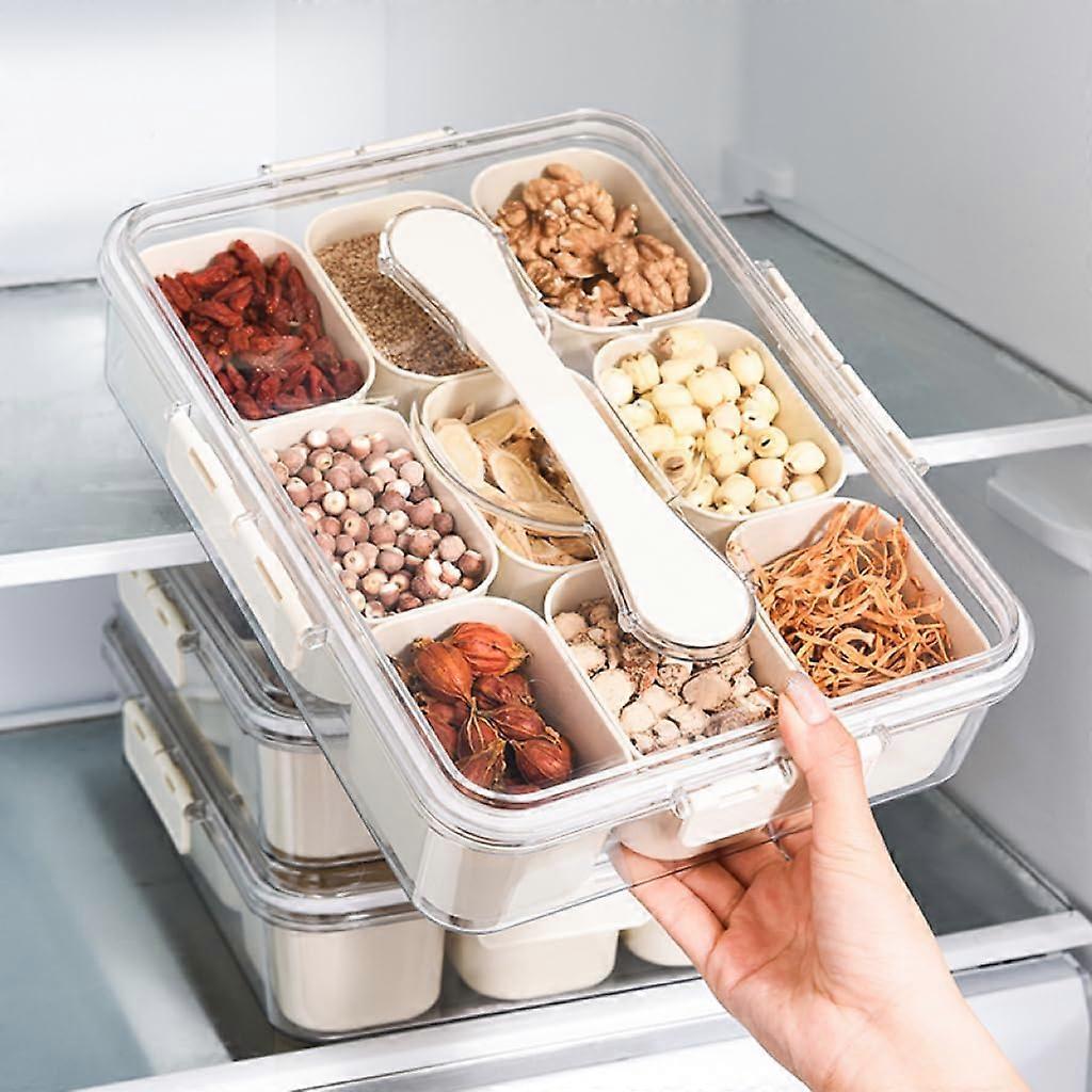 Refrigerator Fruit Storage Containers, 9 Snack Divider Box Containers, BPA Free