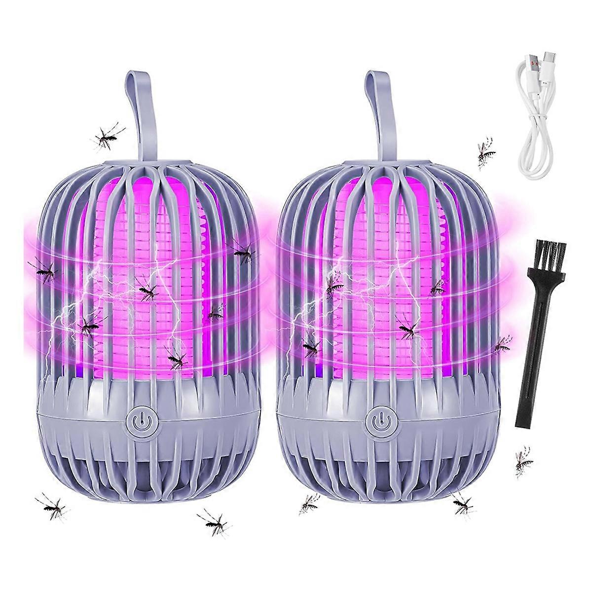 2 Pack Bug Zapper Indoor with LED Light Rechargeable Mosquito Zapper