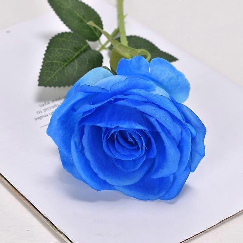 Artificial flowers and bouquets Simulation blue rose 5pcs