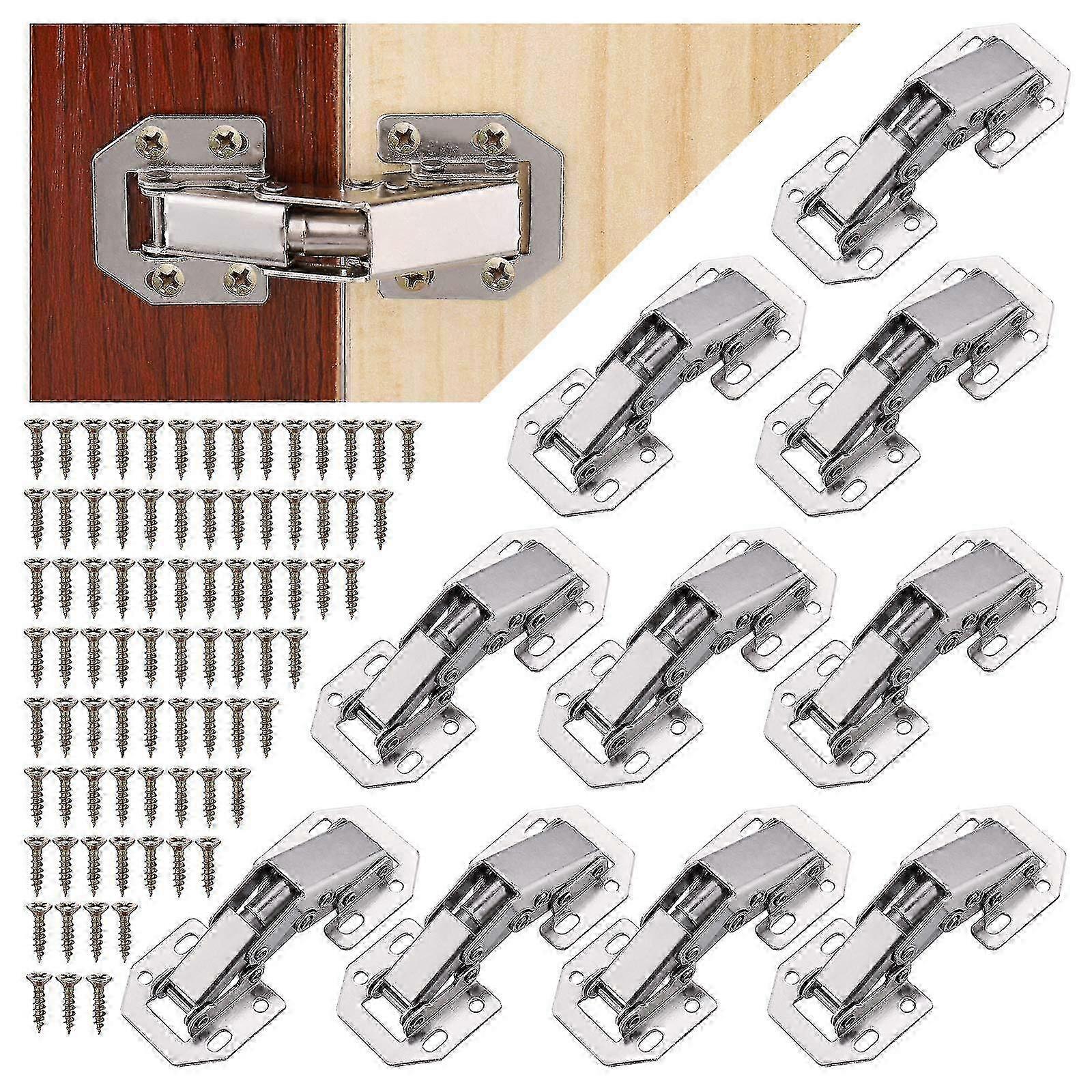 Soft Close Cabinet Hinges 10pcs 90 Degree for Kitchen Cupboards