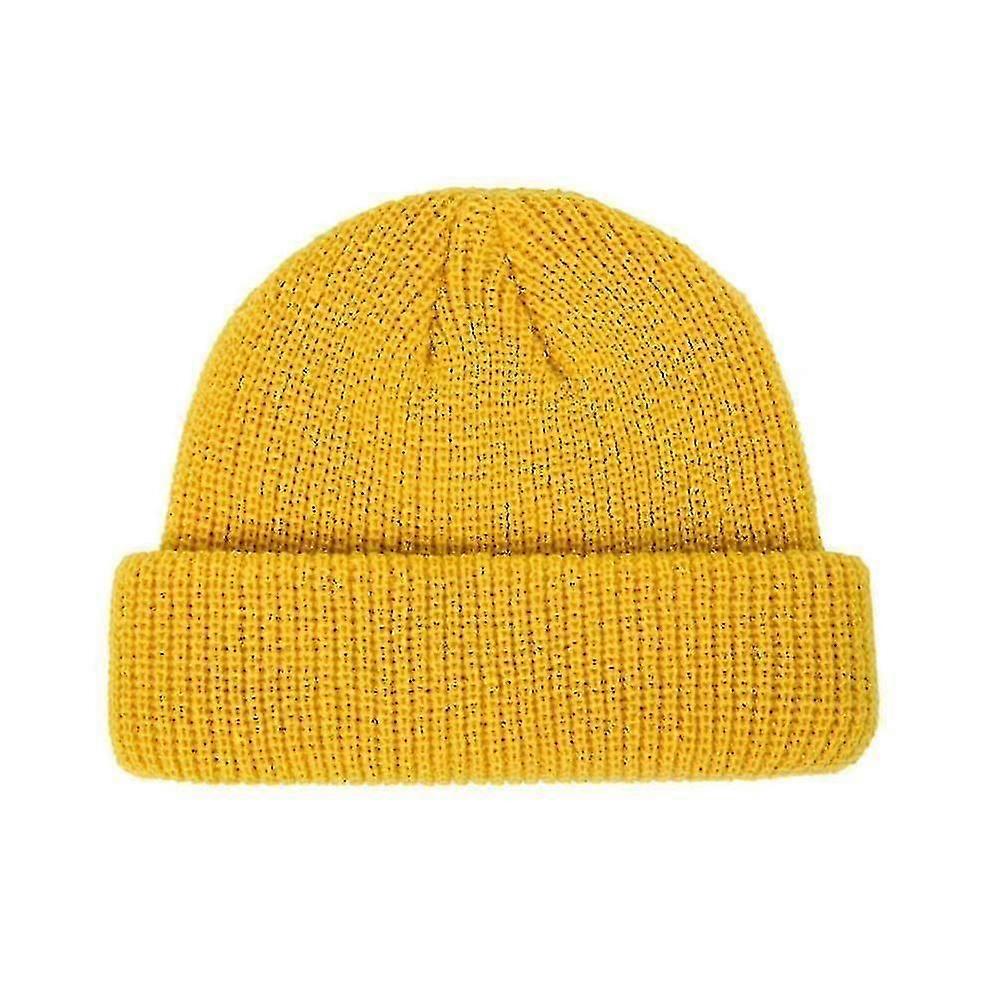 Men Knitted Beanie Solid Color Winter Hat Skullcap