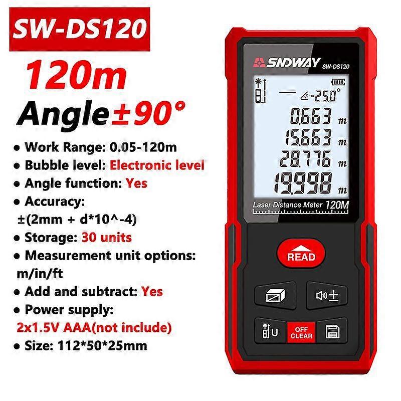 Laser Distance Meter 120m 100m 70m 50m Laser Rangefinder Trena Laser Tape Range Finder Build Measure Device Ruler Test Tool