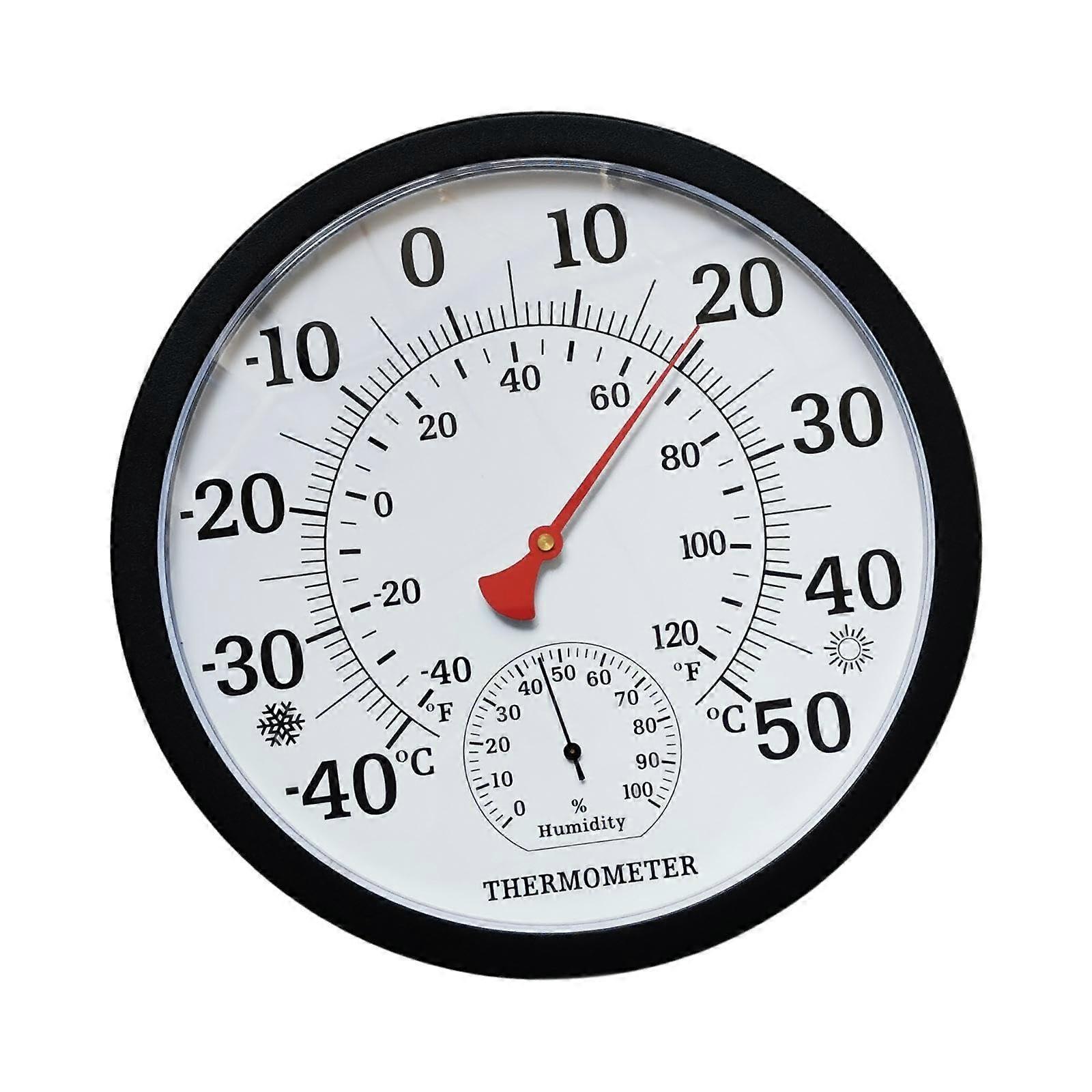 Temperature Humidity Meter Hygrometer Thermometer Sturdy Black Casing Weather Measuring Device For Home Barn Office