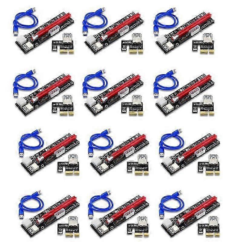 PCI-E Riser Led Express Cable 1X TO 16X Image Extension Mining Powered Riser Adapter Card+60cm USB3