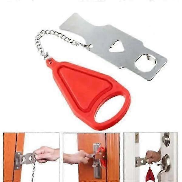 Portable Door Lock - Increased Security multicolor