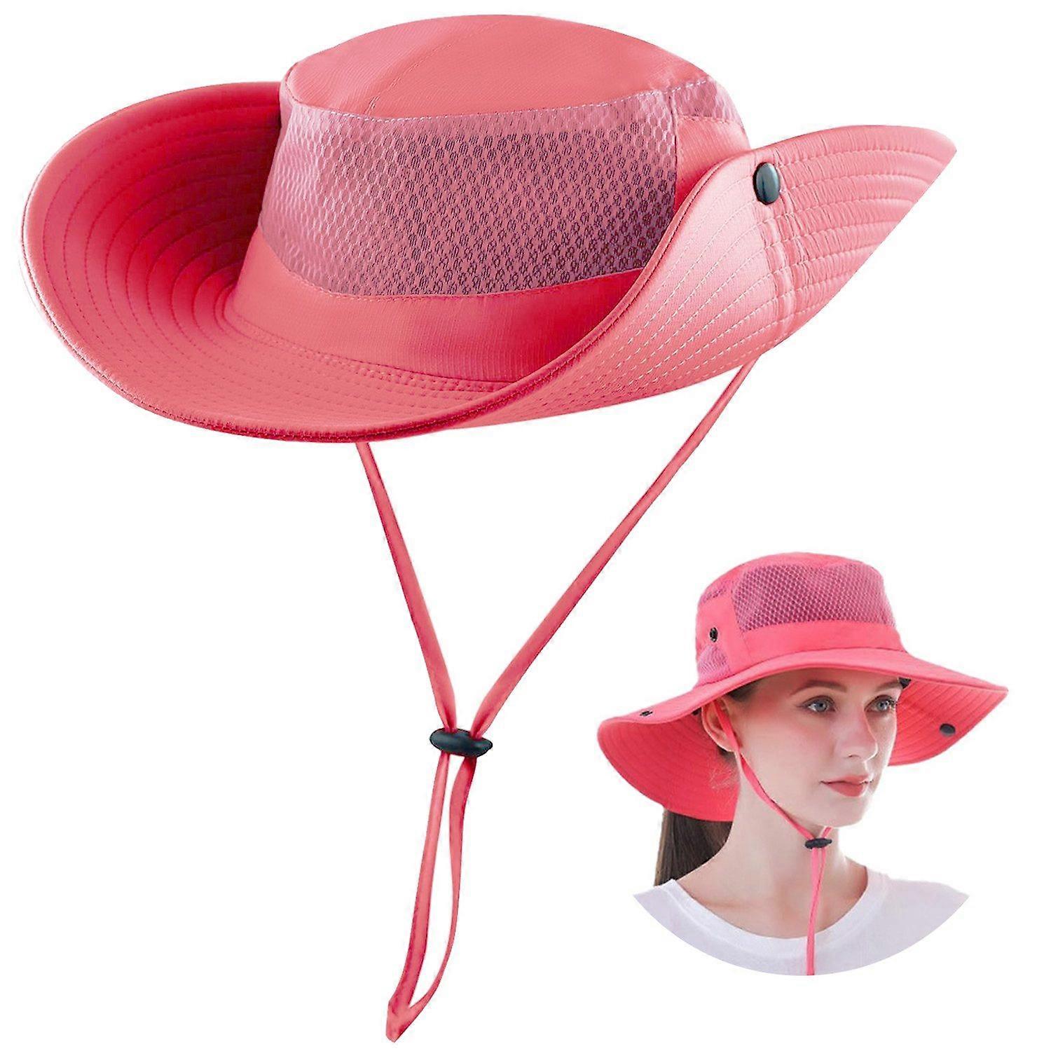 Fisherman's hat sun protection adjustable sun hat red lightweight breathable design