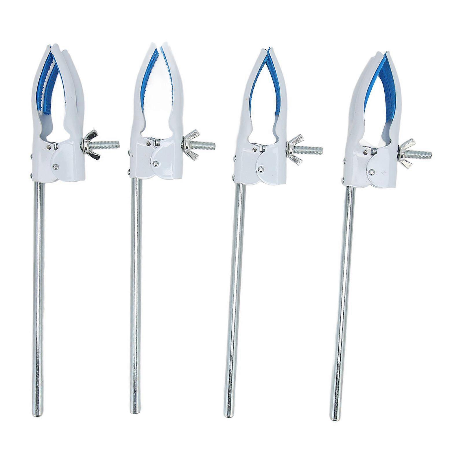 4pcs Lab Clamp 4 Prong with Rubber Coating Professional Universal Stainless Steel Lab Stand Clamp for Test Tubes Flasks