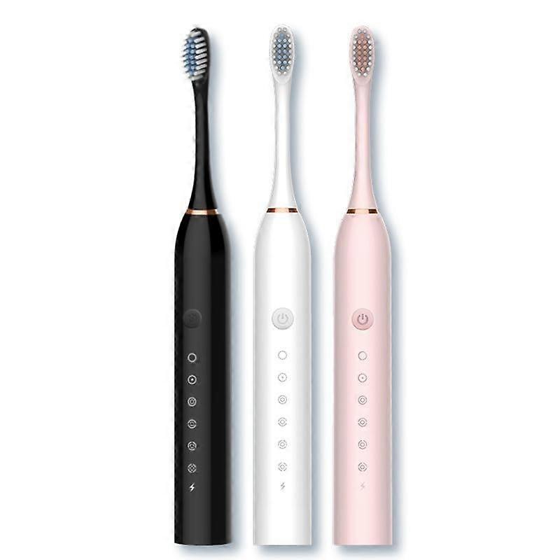 Rechargeable Electric Toothbrush 3-Pack With 12 Brush Heads, Fast Charge, 2-Minute Timer and 30-Second Timer