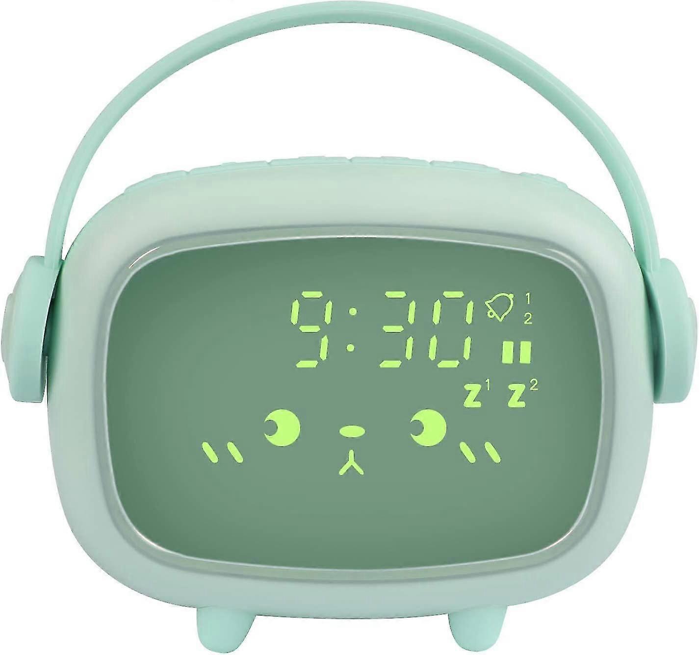 Wecker für Kinder, süße Wake Up Digital Wecker 2 Wecker Lautstärke einstellbare Multifunktions-Timer Countdown / Schlummern / Sprachsteuerung Wiederaufladbare Clo