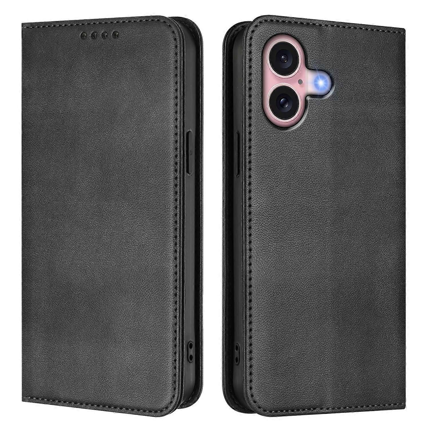 For iPhone 16 Wallet Cases Retro Texture RFID Blocking Leather Phone Cover