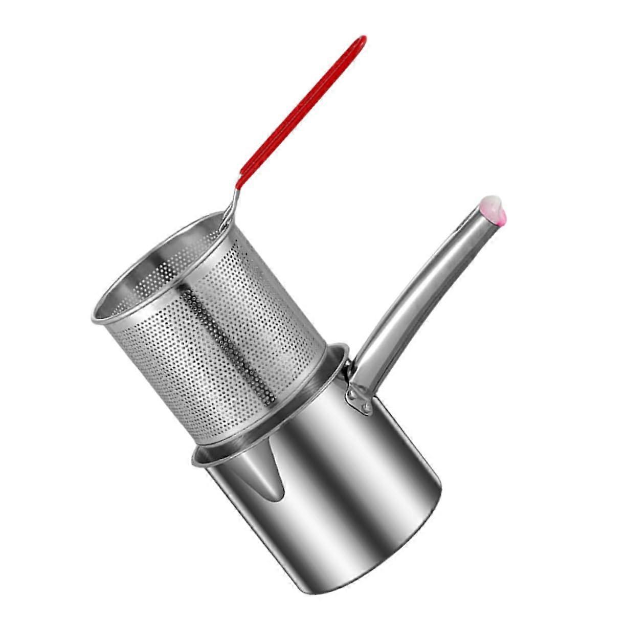 Deep Fryer Pot Stainless Filter Nonstick Surface Easy to Clean Great for Family and Restaurant