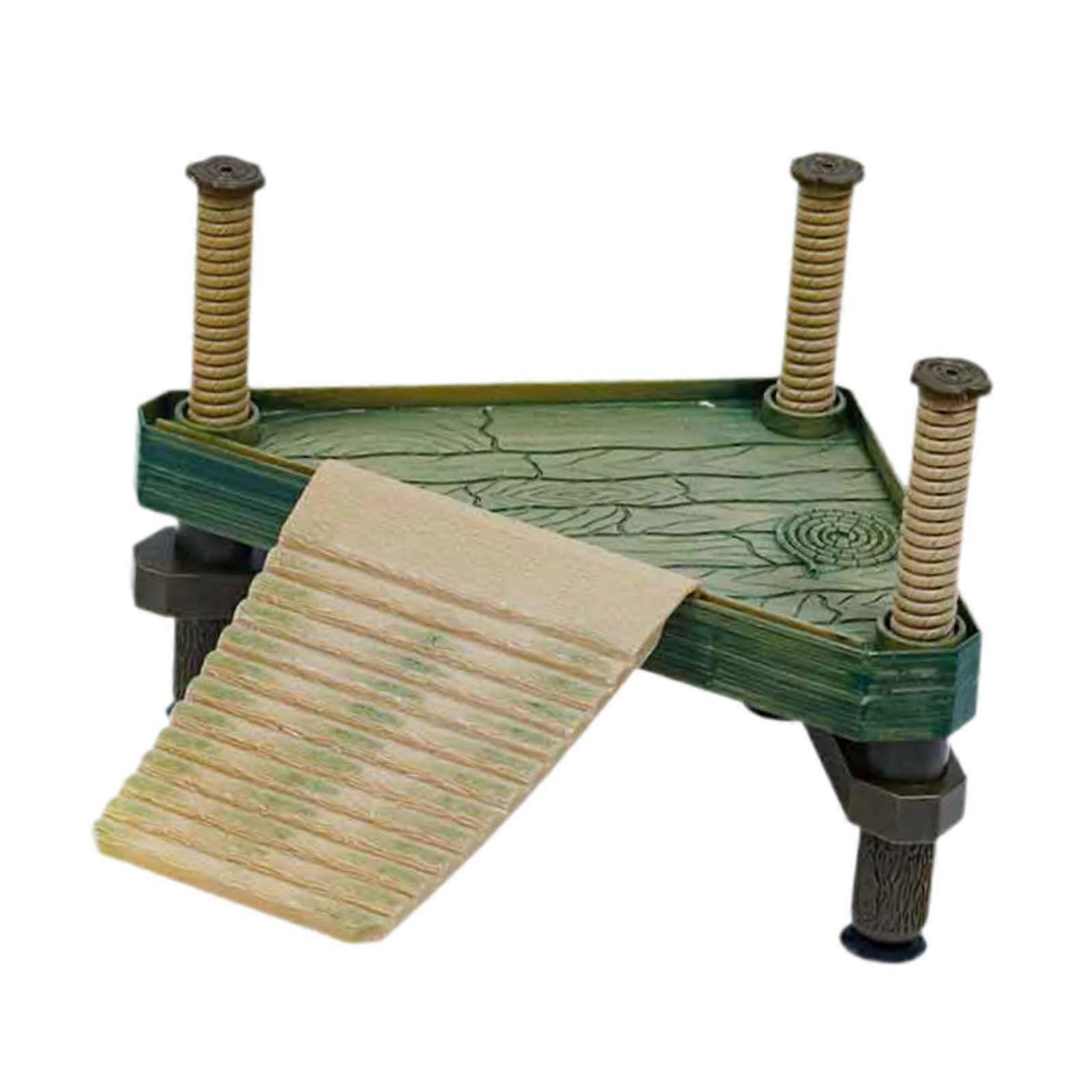 Reptile Ramp Dock Turtle Terrace Hideout 22.5x18.5x15cm, Basking Platform for Frogs and Semi-Aquatic Animals
