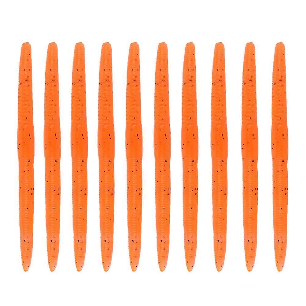 10 Stück Silikon Angelköder Weicher schwimmender Wurm elastische Köder Tackle Tool 13 cm / 5,5 g (Orange I)