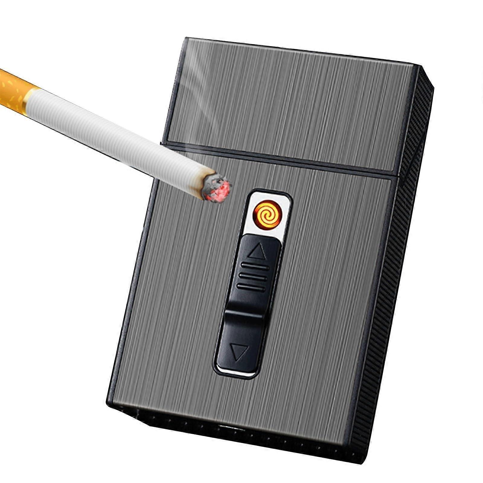 Cigarette Case with Lighter, Airtight Cigarette Holder Box for 20 Cigarettes, Tungsten Wire Design, Outdoor Use