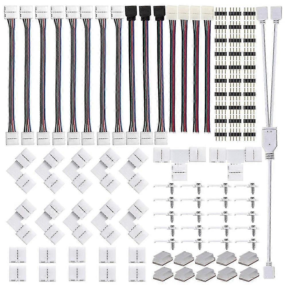 LED Strip Connector Kit 4-Pin Connector 10 mm Solderless Connector Complete Kit Suitable for LED St