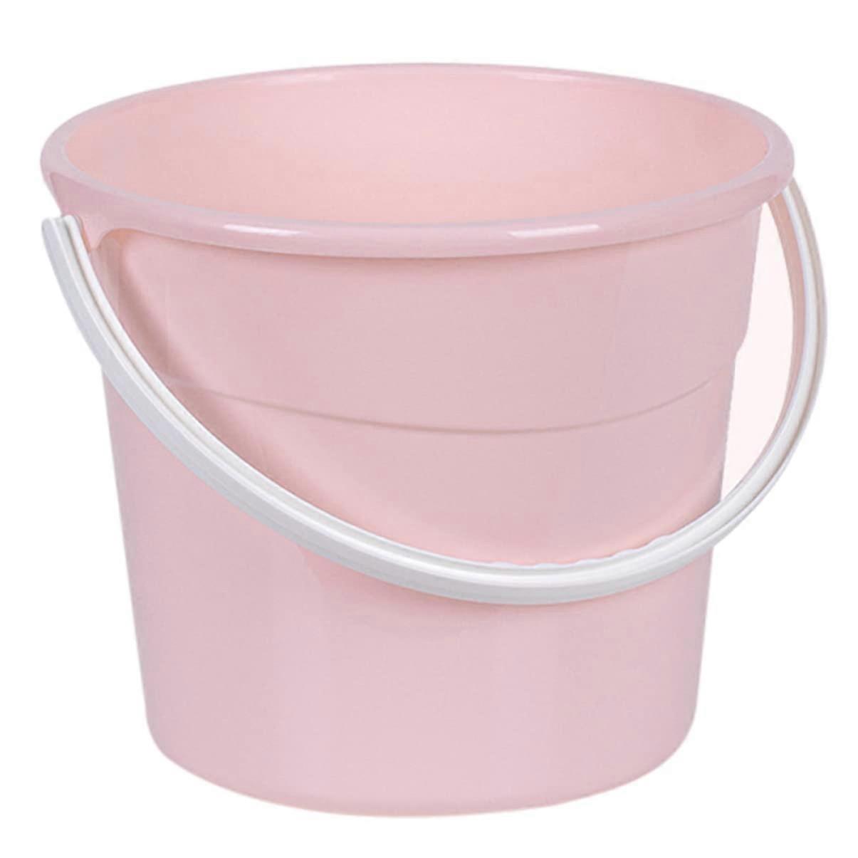 Round Bucket with Handle for Water Storage, Lightweight Stackable Car Wash Pail, Rustproof Fishing Cleaning Container