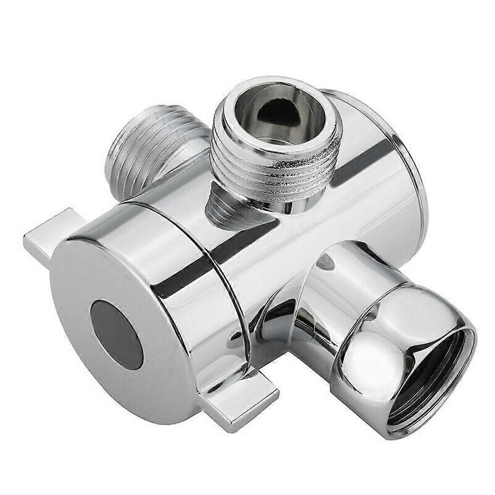 1/2 Inch 3-Way T-Adapter Diverter Valve for Bath Shower Head Arm Mounted Tap with Durable Brass Construction Easy Control