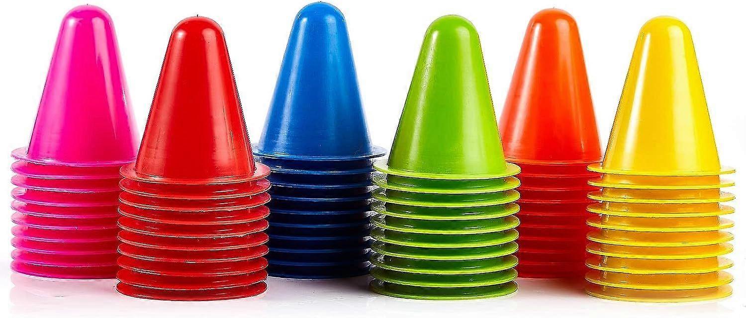 Mini Cones de Agilidade para Esportes Infantis, Treinamento Indoor Outdoor (3 polegadas, 6 cores, pacote de 60)