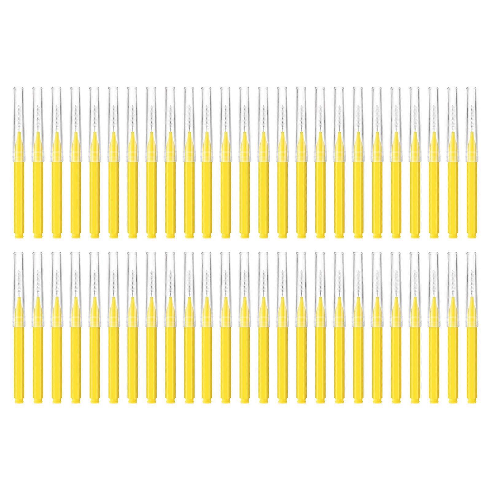 50Pcs Micros Eyebrow Brush with Caps Brow Lamination Brush Spoolie for Brow Eyelash Brush Lash Filler Eyebrow Lift Tool