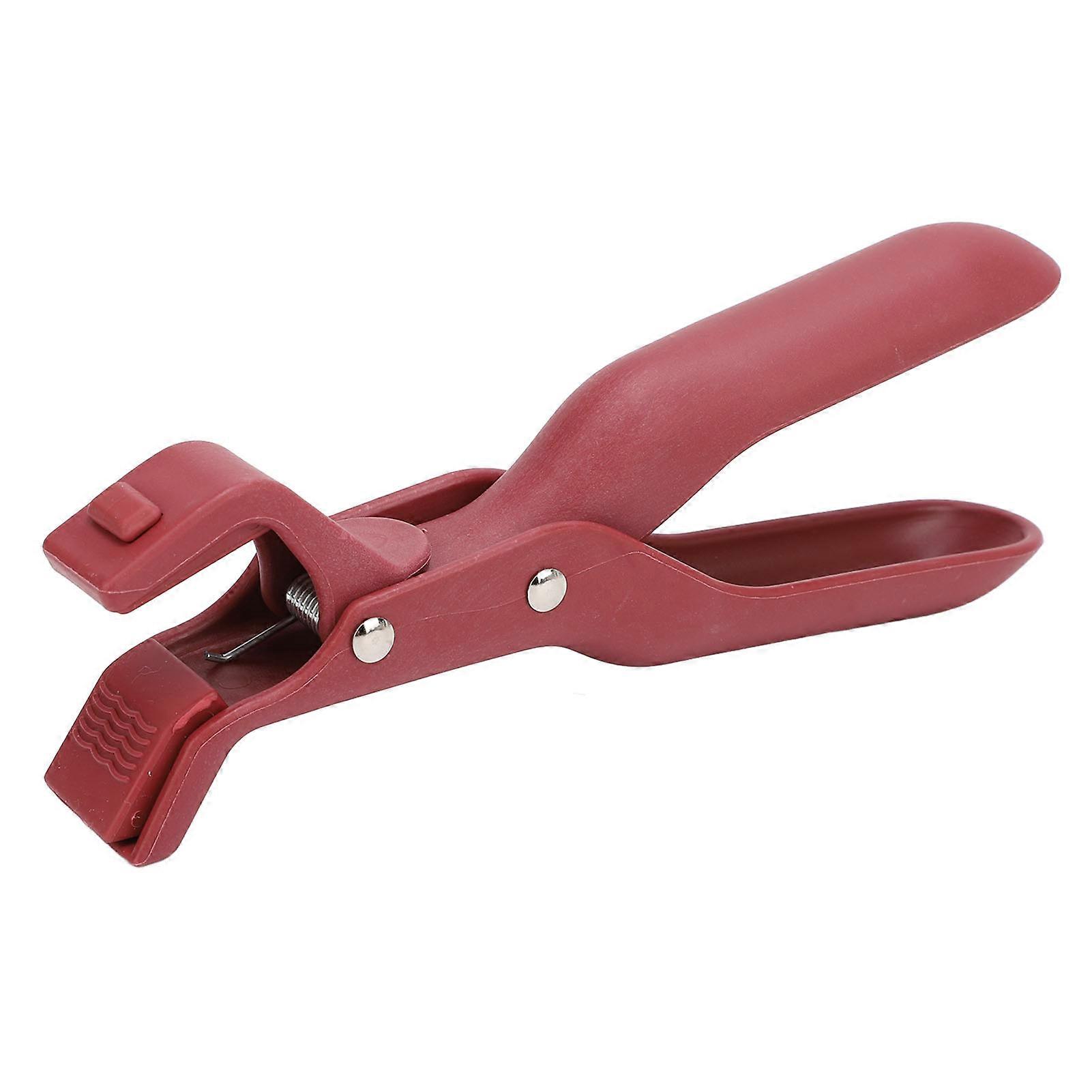 Multi-function hot plate tongs, non-slip, anti-scald, for kitchen and camping, red