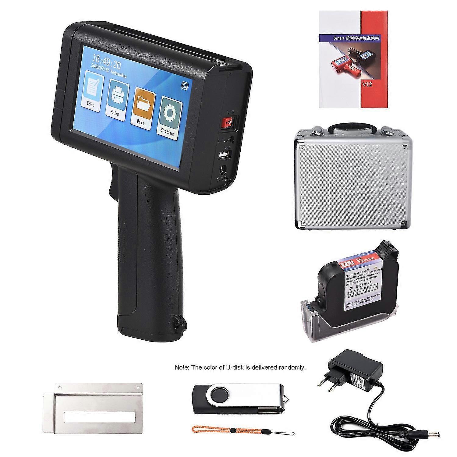 (Eu Plug) Handheld Printer Portable Inkjet Printer 600dpi High Definition Inkjet Code Printer With 4.3 Inch Le