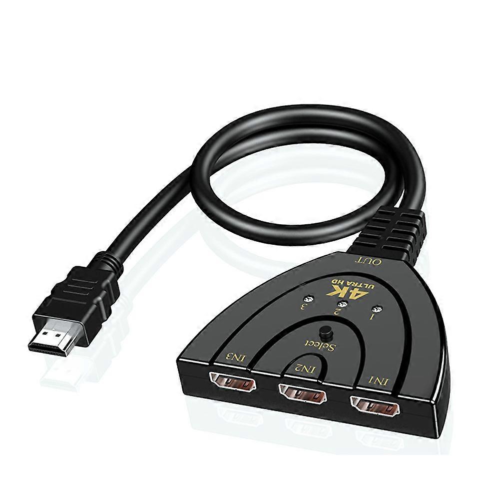 Mini 3 Port HD Multimedia Splitter 4K HD Switcher HD Multimedia Interface Switch 3 In 1 Out Port Hub