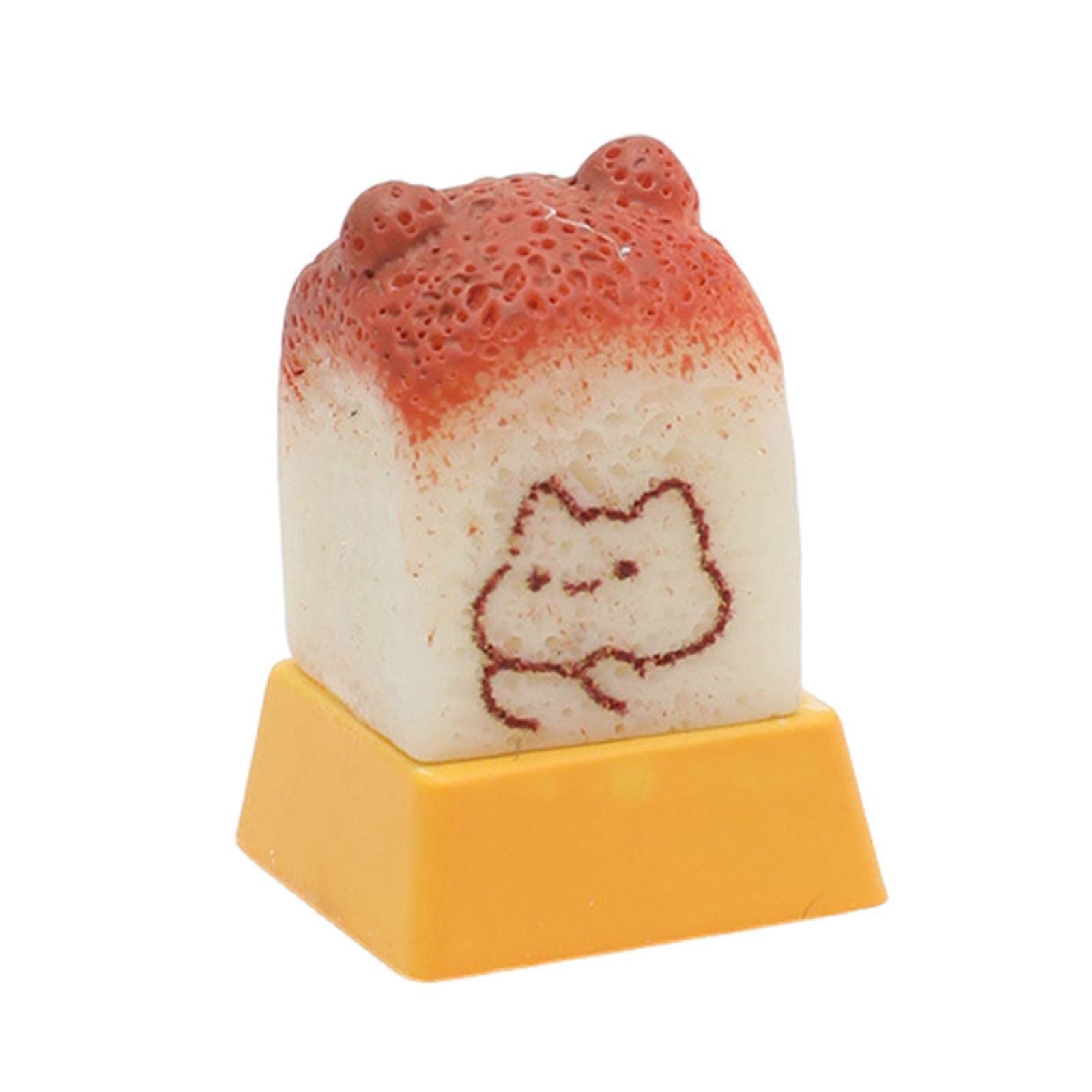 Toast Keycaps DIY Personality Cartoon Keycap Replacement Bottom Keycaps Gift for Mechanical Keyboard Caps 3D Keycaps