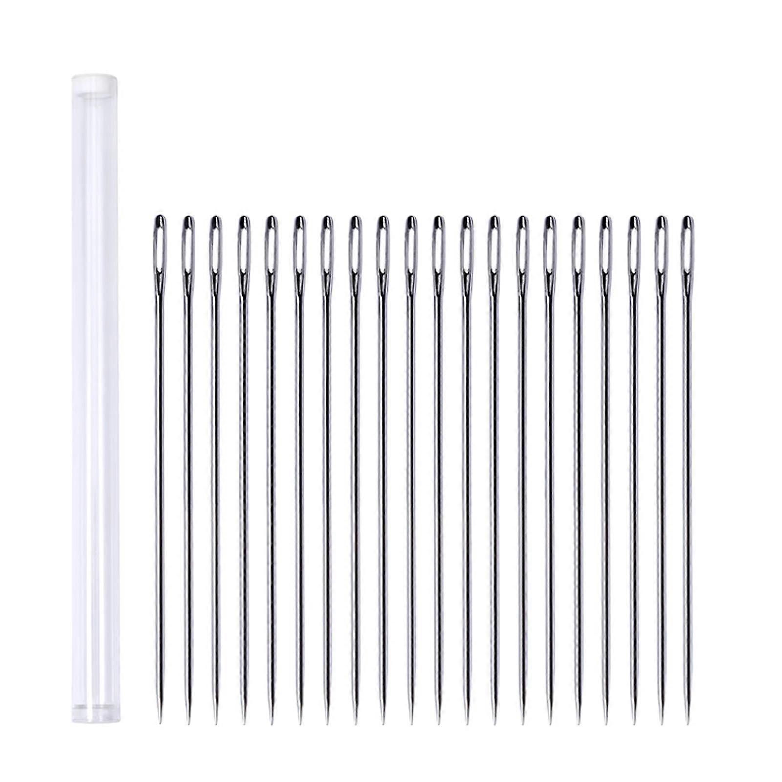 Μεταλλικές μεγάλες βελόνες ματιών 20Pcs με τις μακριές βελόνες ραψίματος κιτ μπουκαλιών αποθήκευσης