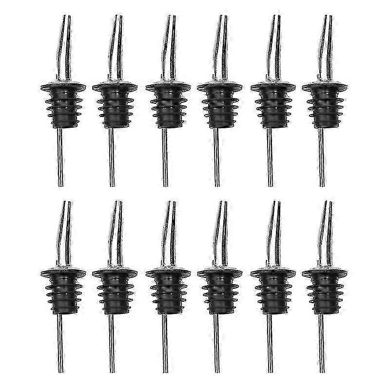 12pcs Acciaio inossidabile Classico Bottiglia Versatori Affusolati Beccuccio Liquore Versatori Con Tappi di polvere di gomma Ristoranti