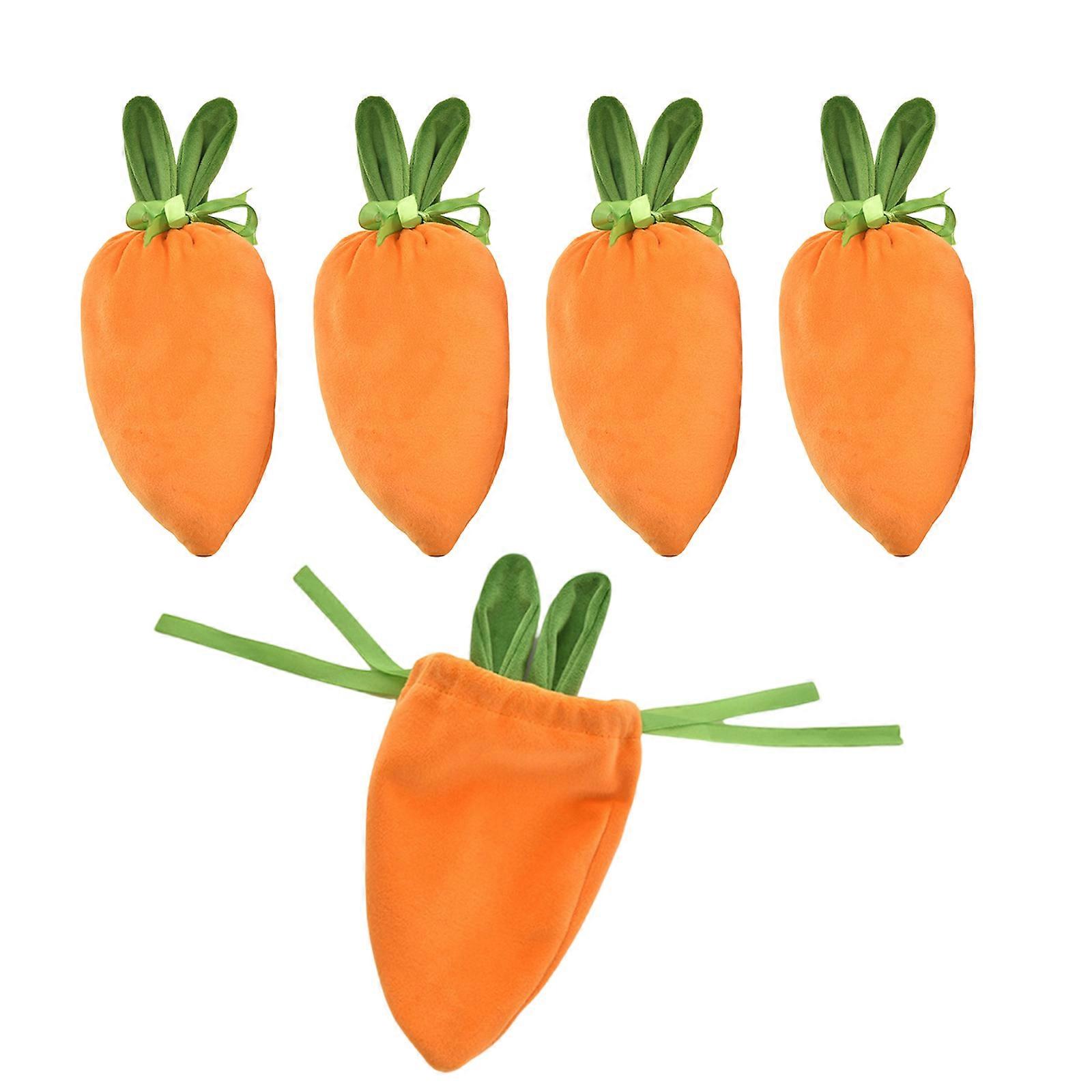 Pack of 5 Carrot Present Bag Carrot Candy Bag Carrot Theme Charm Bag Snack Box Fabric Texture for Cookie and Candy