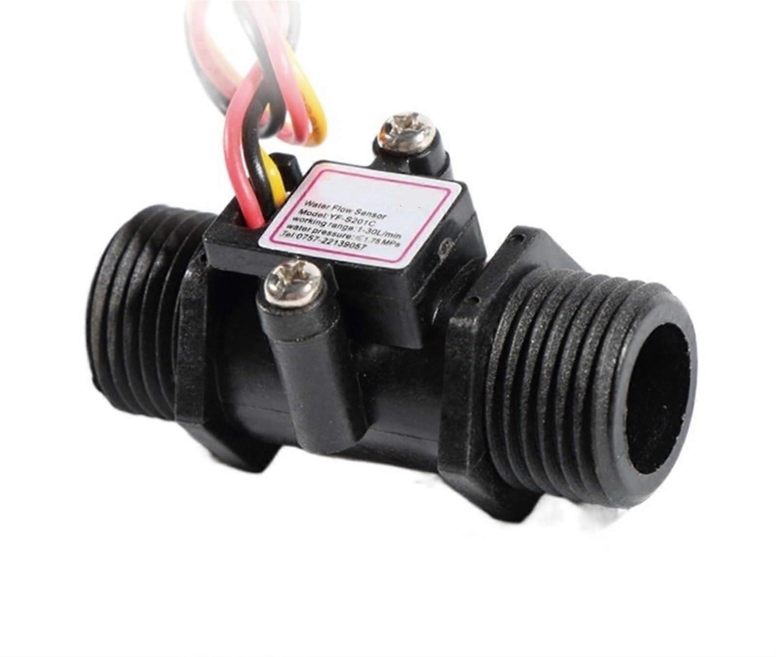 Water Flow Sensor Switch G1/2 Flowmeter 1 Piece Black Size Compatible with Standard Plumbing Systems