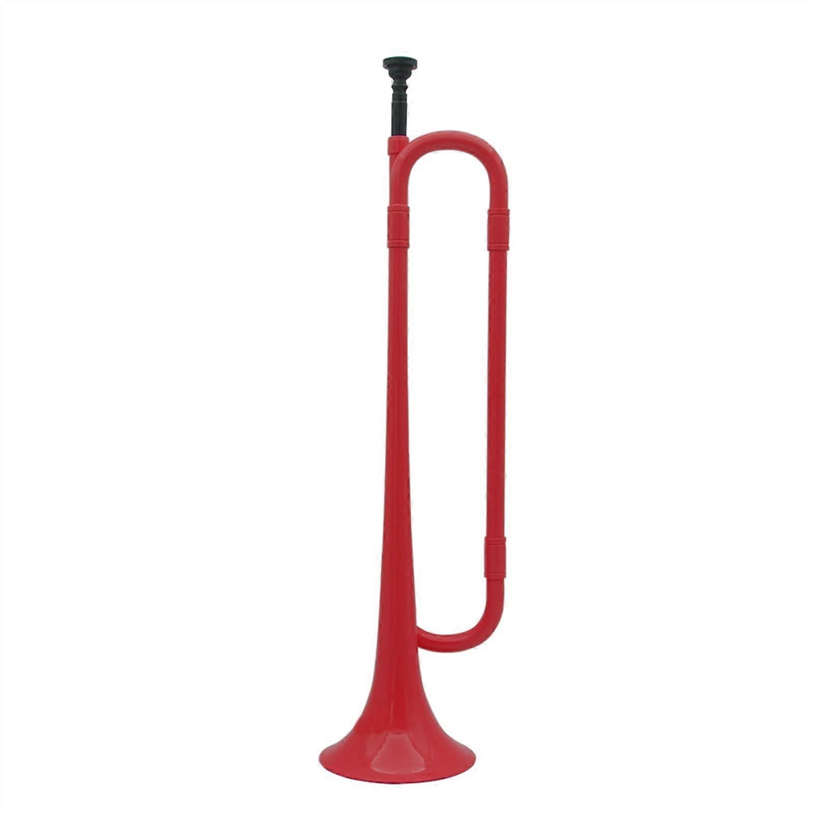 ZENGXUE B Flat Bugle Cavalry Trumpet Plastic with Mouthpiece for School Students in Crimson Color
