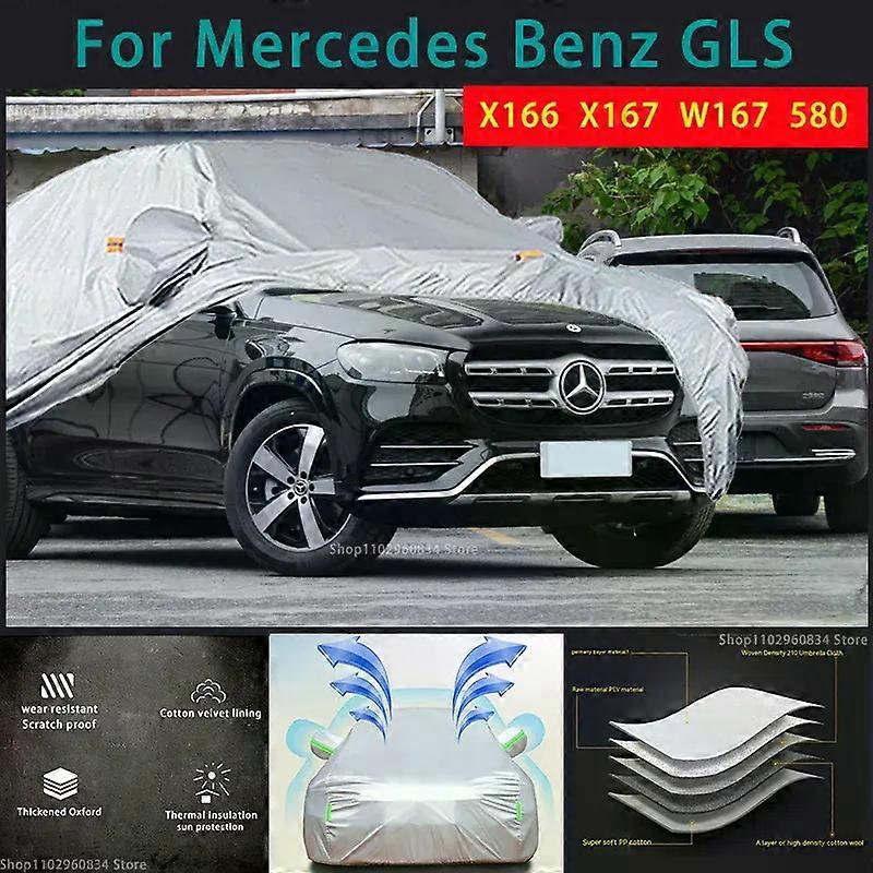 Για Mercedes benz GLS X166 X167 580 210T πλήρη καλύμματα αυτοκινήτων Εξωτερική προστασία ήλιου UV Σκόνη βροχής Χιόνι προστατευτικό αυτόματο κάλυμμα αυτοκινήτου