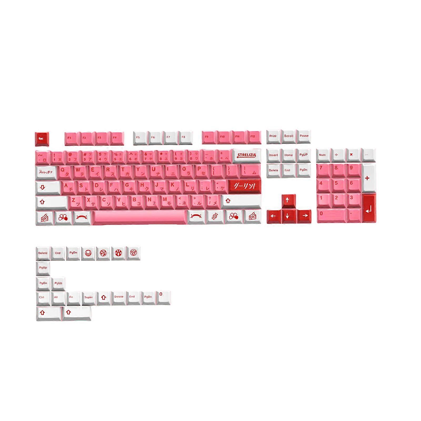 Sublimated PBT Keycaps For 125Keys Comfortable Sweetheart Theme Japanese Keycaps for Mechanical Keyboards