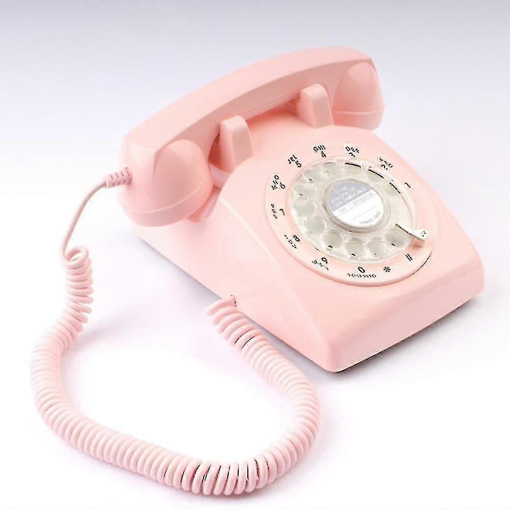 Retro Old Fashioned Rotary Dial Telephone, Vintage Mechanical Ringer Phone Landline Desk Phone For H