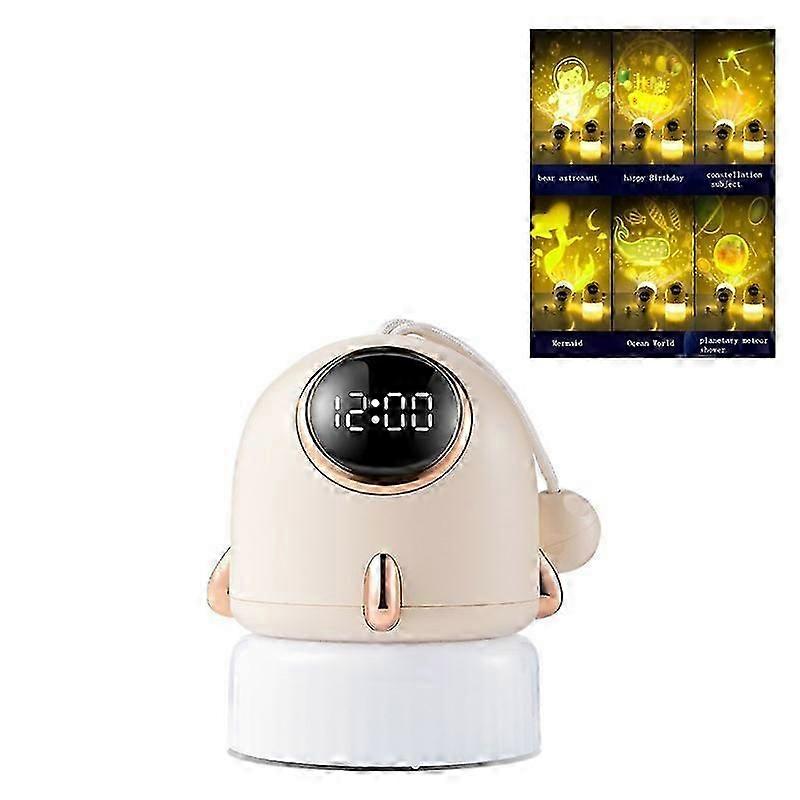 Portable Clock Star Projector Light LED Projector Night Light USB Ambient Light
