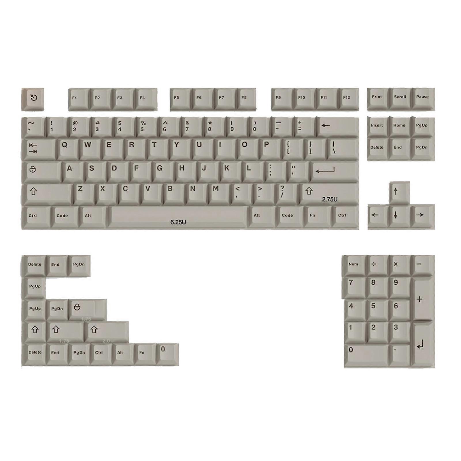 121 Keys WOB Double Shot Keycaps for Mechanical Keyboard CherryProfile Keycaps DIYSublimation Key caps  Gray