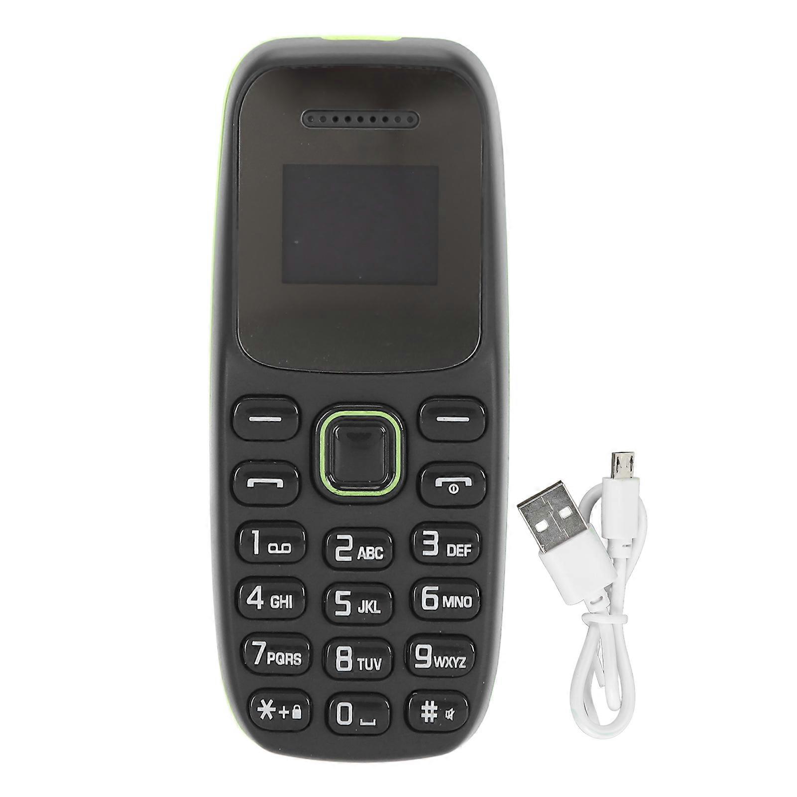 Unlocked 2G Mini Phone Black: Dual SIM, Bluetooth Music Player, Big Button, Multi-Language