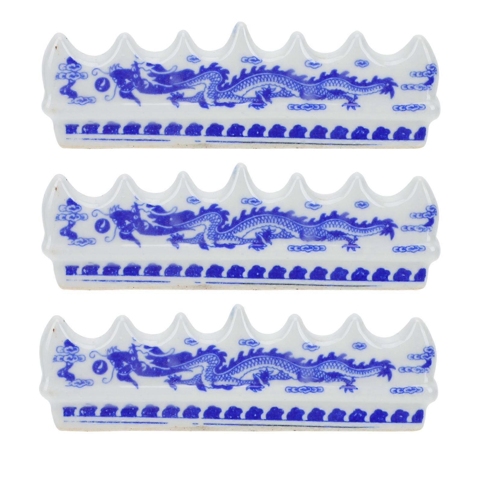 Ceramic Calligraphy Brush Stand for Storage Assorted Color Small Size 3 Pcs