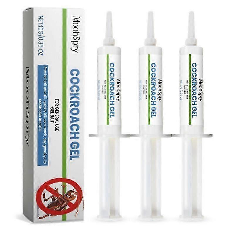 3pcs Cockroach Gel Bait Roach With Plunger Tip For Floor Kitchen