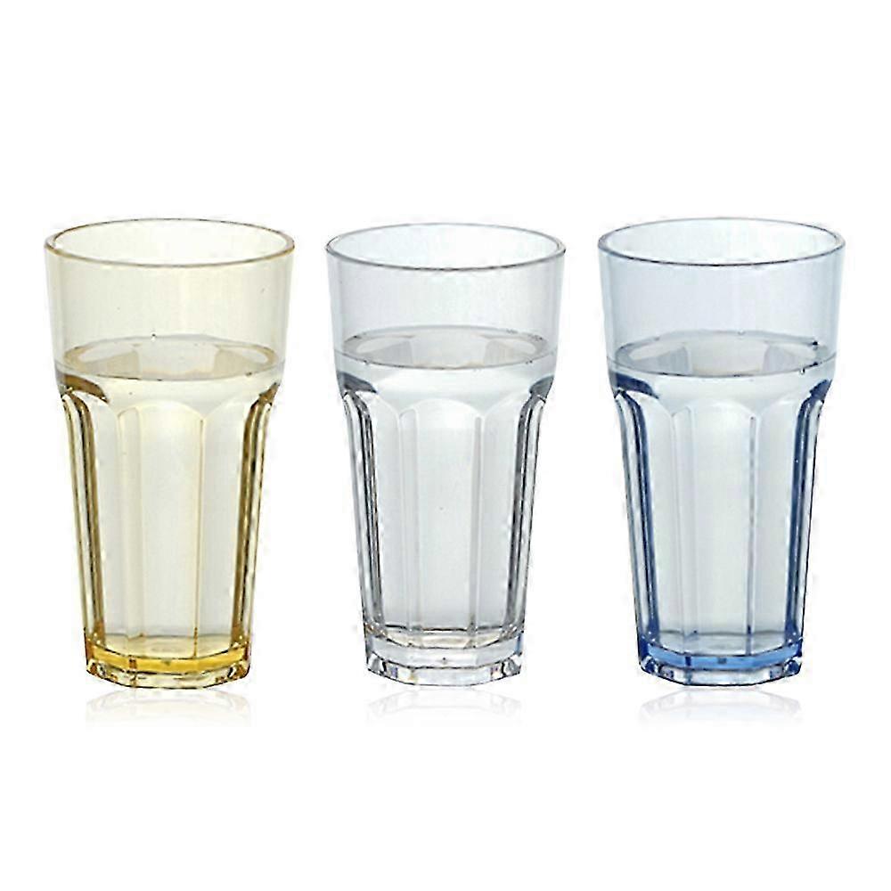 Transparenter PC Achteckiger Wasserbecher - 3-teiliges Set für Saft & Getränke