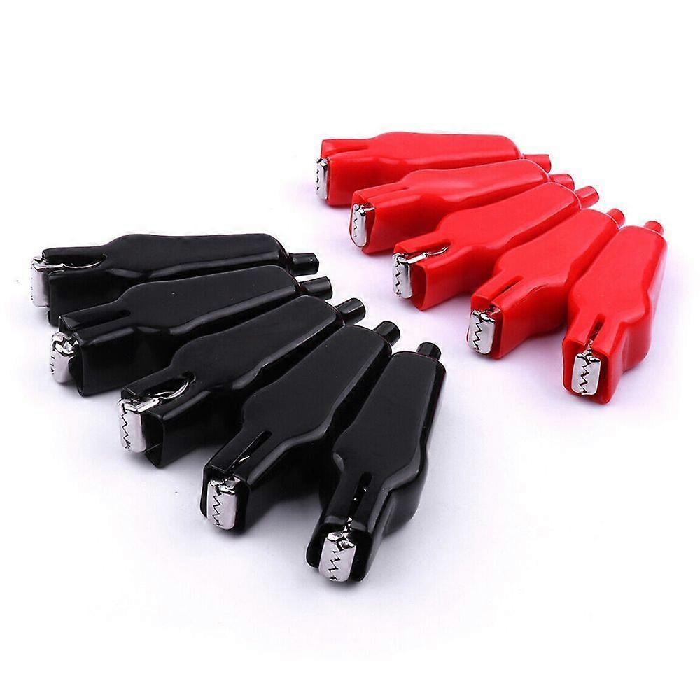 20A High-Quality Alligator Clips - Red & Black, 80mm, Insulated, Ideal for Electrical Projects & Voltage Testing (10pcs)