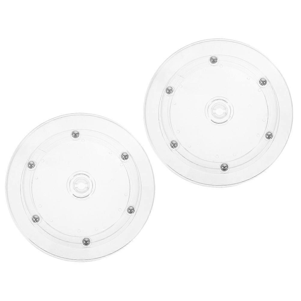 Rotating Display Base Plastic Turntable 360 Degree Rotation Transparent Display Stand For Flower Arrangement Home 2Pcs