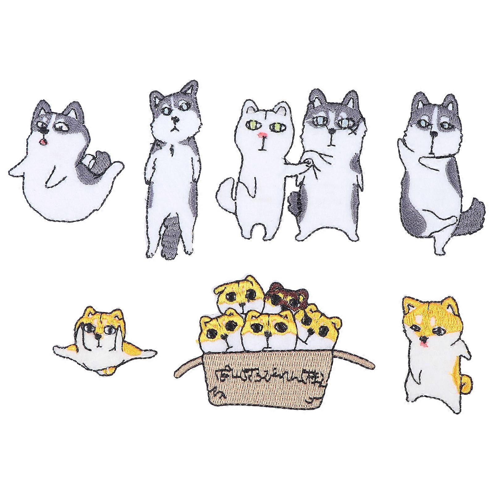 Fabric Patches for Clothes Cartoon Dog Design for Children's Wear Decorative and Functional 9Pcs