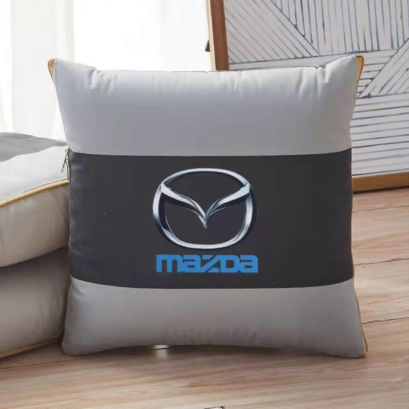 Travel Blanket and Pillow 2 in 1 for Mazda CX-60, Multifunctional Soft Travel Blanket Set 45x45 cm, Compact and Lightweight