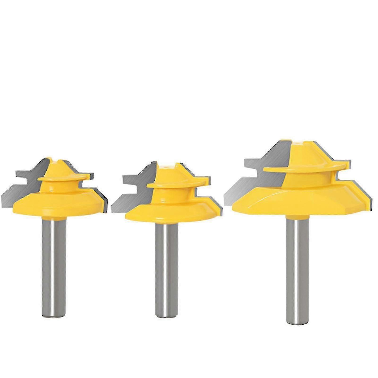 3pcs Rabbet Router Bit Set 8mm Shank With 12.7mm 16mm 19.05mm Height Slot Cutter Router Bit Wood Groove Milling Woodworking Tool