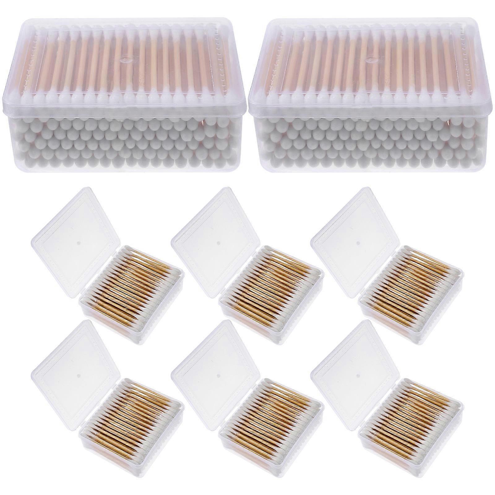 Cotton Swabs For Eyelashes Cleansing Cotton Swab For Cosmetic Tools Professional Beauty Shops White 2.75X0.20X0.20in Ear Cleaning 1200 Pcs